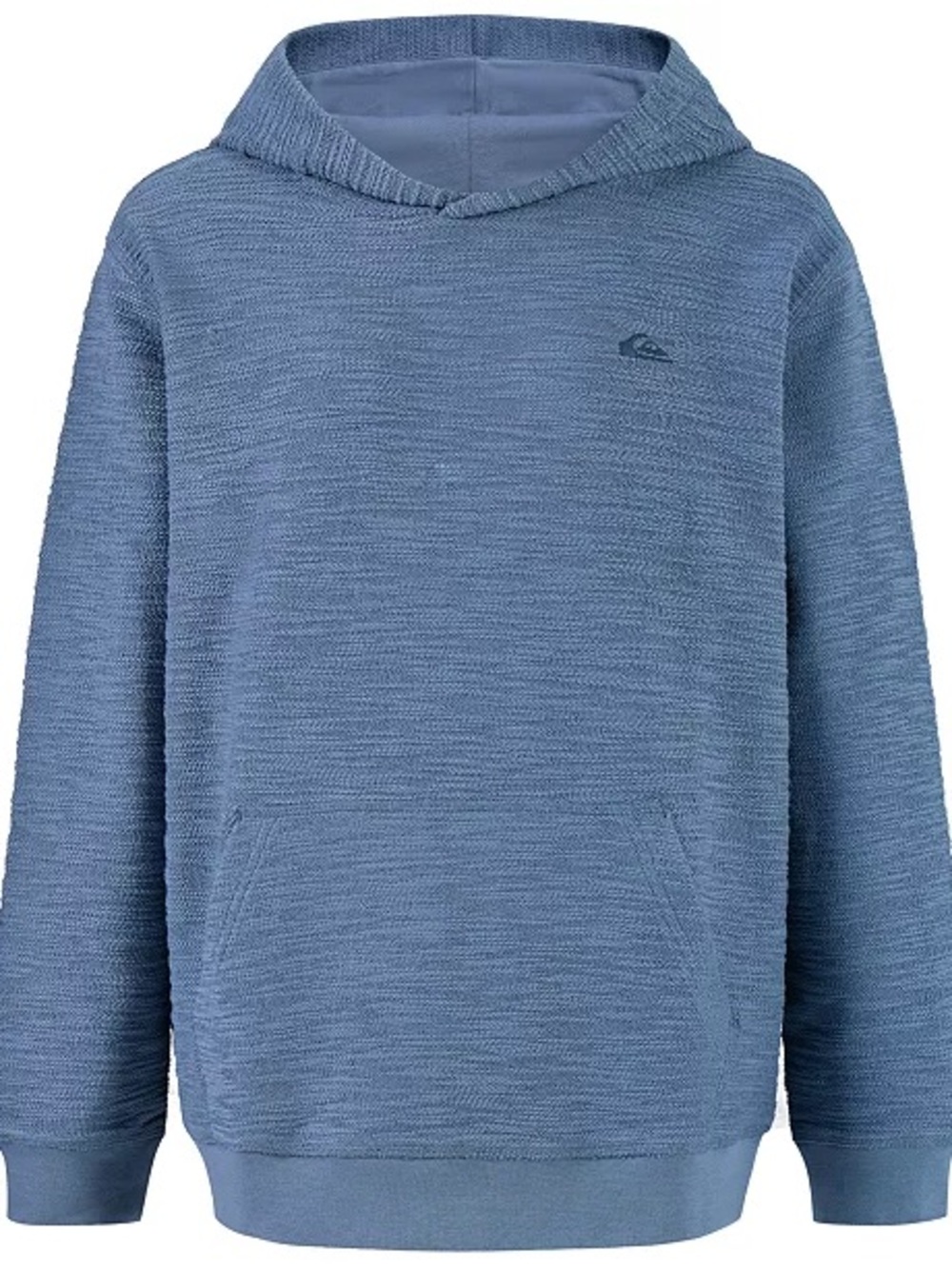 Quiksilver Men's Light Blue Textured Hooded Pullover XL emblem